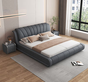 Elegante <span class=keywords><strong>letto</strong></span> in pelle <span class=keywords><strong>con</strong></span> testiera a forma di onda ideale per camere da <span class=keywords><strong>letto</strong></span> e alberghi moderni - Product Image 1