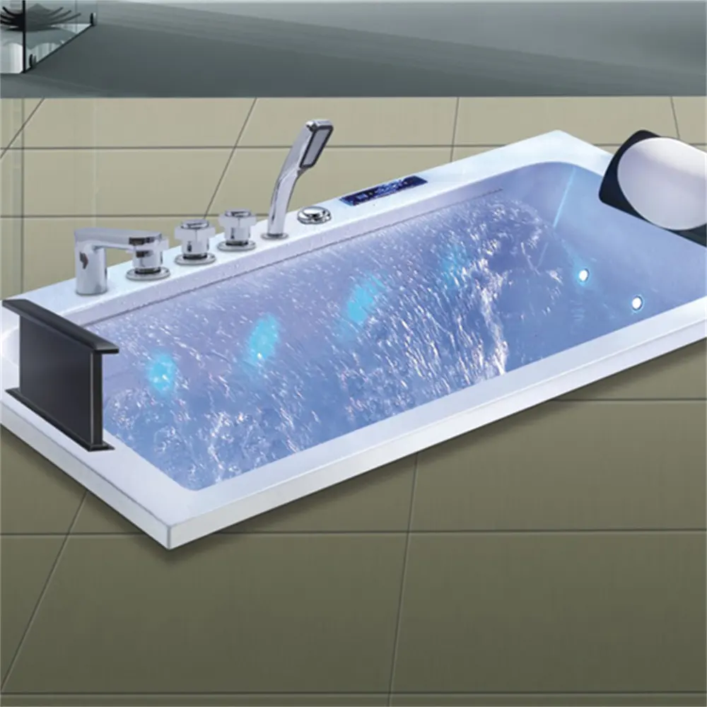 Baignoire d'angle pour adulte, 2 personnes, Massage à l'air en acrylique, bain à remous à Jet