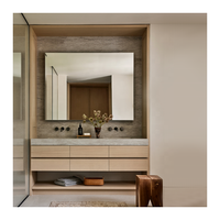 Lavabo moderne en marbre Mdf Pvc en bois durable, étanche à l'eau, lavabo double vasque, salle de bain