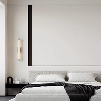 Applique murale longue minimaliste moderne à LED avec tube en verre pour chambre à coucher, chevet, veilleuse, salon, décoration murale TV
