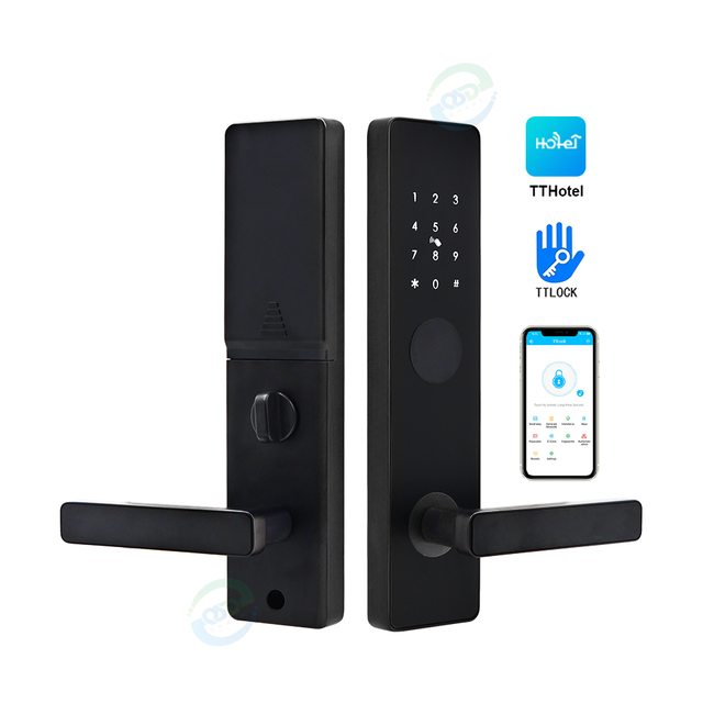 ELECLOCKEY E913P Aluminum Smart Hotel Door Lock with App Password Card Key Unlock for Steel/Aluminum/Wood Doors