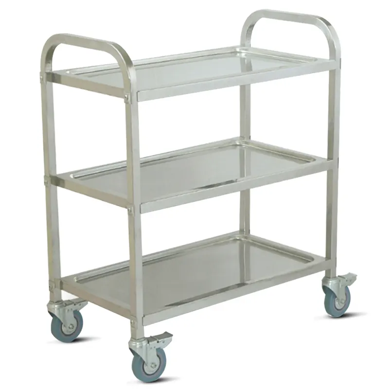 Various style hote Three-tier stainless steel dining cart Restaurant hotel cleaning trolley cart food cart