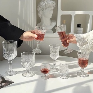 Verre à vin pour mariage, <span class=keywords><strong>cristal</strong></span> transparent, verrerie rétro, flûtes, gobelets, verres à vin <span class=keywords><strong>blanc</strong></span> et rouge, coupe à <span class=keywords><strong>champagne</strong></span>, motifs en relief - Product Image 2