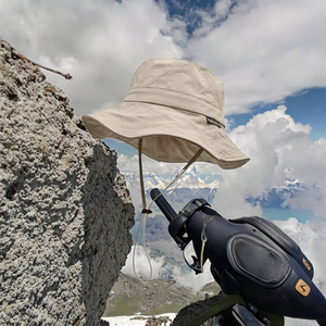 Sombrero de Sol Plegable con Protección UV, Gorra de Exterior Personalizada, Sombrero Tipo Pescador con Cordón, 100% Algodón, Tejido de Malla, Unisex para las Cuatro Estaciones - Product Image 3