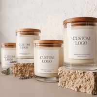 Décoration d'intérieur, logo personnalisé, parfum d'intérieur, marque privée, bougie parfumée artisanale en cire de soja de luxe avec pot en verre transparent