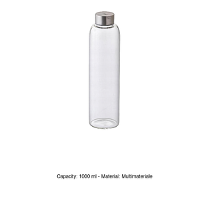 Glass <b>Bottle</b> with Stainless Steel Cap, 1 L, Borosilicate Glass M1934 - Product Image 3
