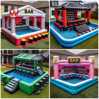 Tente et maison flottantes gonflables en PVC personnalisables et durables pour piscine, idéales pour les fêtes, les pubs et la location