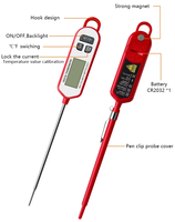 Termometer Makanan Tipe Pena Portabel, Termometer Digital untuk Dapur, BBQ, Daging, Air, Minyak, Alat Masak - Promo!