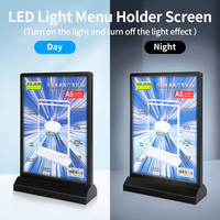 A5 Boîte à LED double face Rechargeable Table Menu Board Desktop Led Light Box Display Rack
