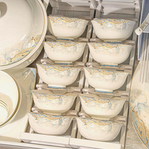Jingdezhen Luxe Keramisch Servies Lichtgewicht Huishoudelijk Gebruik Schaal Bord Eetstokjes Combinatie voor Feestdagen en Speciale Gelegenheden - Product Image 6