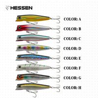 Nouvelle leurre de pêche Hessen Topwater Popper, leurres nageurs 90mm 15g, flottant, en PVC, appât artificiel dur pour brochet et eau salée, haute résistance