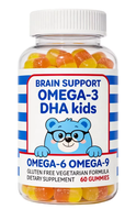Gummies Omega-3 DHA pour le soutien cérébral des enfants avec Omega 6 & 9 - Mémoire et développement cognitif