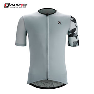 <span class=keywords><strong>Maillot</strong></span> de vélo Darevie Factory personnalisé avec logo géométrique, vert néon et gris - Product Image 5