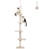 Arbre à chat moderne et écologique en bois et jute, tour de plafond, grand condo pour chats et petits animaux