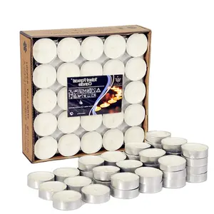 50-Pack 4 Hour Burn Time 6g Unscented Tealight Candles