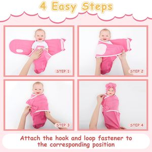 Envoltura Fácil para Bebés, Manta Envolvente <span class=keywords><strong>de</strong></span> Algodón para Recién Nacidos, Paquete <span class=keywords><strong>de</strong></span> <span class=keywords><strong>2</strong></span>, 0-12 <span class=keywords><strong>Meses</strong></span> - Product Image 3