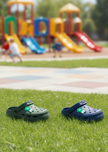 รองเท้าแตะเด็กแบบสวมพร้อมเข็มกลัดลายการ์ตูน ไซส์ 19 สีเทา พื้นรองเท้า EVA  วัสดุพลาสติก - Product Image 2