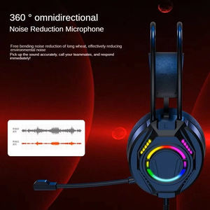 Casque de jeu LED RVB à son surround 7.1 avec <span class=keywords><strong>micro</strong></span> USB stéréo sur l'oreille et sur l'oreille pour PC <span class=keywords><strong>PS4</strong></span> Xbox et ordinateur portable - Product Image 2