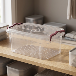 Large 3L Rectangle Wheeled Multipurpose Airtight <b>Lockable</b> Durable PP Plastic Transparent Dishwasher Safe Meat Food Safe <b>Storage</b> - Product Image 2