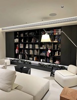 Bibliothèque ouverte, armoire à étagères ouvertes sur mesure, bibliothèque de rangement moderne pour salon et bureau