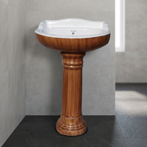 Modern Indian Wash Basin Pedestal - Colorful Designer Art Lavabo Sink Stand, Ceramic Bathroom Sanitary Ware Set, <b>Wall</b> Mounted - Product Image 1