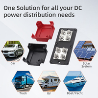 Boîtier de distribution de barres omnibus robuste 400A 12-48V avec 8 bornes à goujons M10 en acier inoxydable pour distribution d'énergie solaire, VR et marine