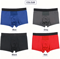 Nouvelle Tendance Sous-vêtements pour Hommes Boxers avec Support Scrotal et Poche de Séparation, Respirants, à Coupe Droite
