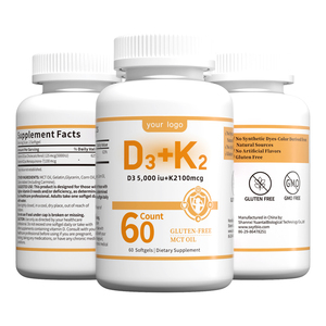 YTBIO en stock Vitamine D3 10000 UI avec K2 Gélules molles pour adultes Soutien à la santé osseuse OEM - Product Image 2
