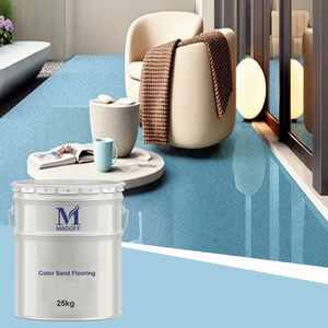 Peinture époxy auto-nivelante effet marbre, résistante à l'usure, durable, peinture époxy PU, application de peinture au sable coloré, revêtement liquide - Product Image 3