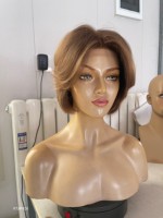 Perruques en cheveux humains SHY Medical, entièrement nouées à la main, avec une ligne de cheveux réaliste, mouvements naturels, coupe pixie, remplacement pour salons, OEM ODM