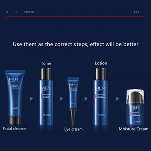 VENZEN Men 5PCs Set Limpiador facial Loción de tóner Crema hidratante Crema de ojos Kit DE CUIDADO DE LA PIEL calmante Otros productos de cuidado de la piel <span class=keywords><strong>para</strong></span> hombres - Product Image 5