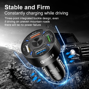 <span class=keywords><strong>Chargeur</strong></span> de <span class=keywords><strong>voiture</strong></span> <span class=keywords><strong>4</strong></span> en 1, charge rapide USB QC3.0, adaptateur de véhicule 12V 24V, <span class=keywords><strong>chargeur</strong></span> de téléphone portable <span class=keywords><strong>4</strong></span> ports, fabricant sur mesure - Product Image 2