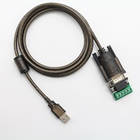 Cable Convertidor de Línea Serial USB a RS485 de 9 Pines DB9 con Protección Contra Sobretensiones, Chip FTDI, Adaptador USB a RS-485 con Bloque de Terminales