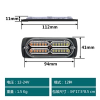 Luz de flash para coche, rejilla delantera para vehículo de emergencia, luz estroboscópica LED, lámpara estroboscópica Led, camiones, montaje en superficie, rejilla led, luz estroboscópica