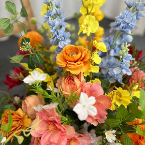 Bola de Flores de Seda Artificial Realista con Rosas Amarillas para Decoración de Fondo de Bodas y Centros de Mesa - Product Image 3