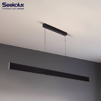 Suspension LED moderne en aluminium avec capteur et télécommande, technologie COB anti-éblouissement, pour salle à manger, bureau, hall, salon de thé, luminaire linéaire suspendu
