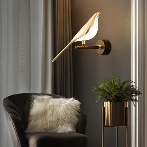 Magpie Bedroom Bedside LED Wall Lamp Aluminum Bird Lamp Shade Led Indoor Decoration Wall Lighting