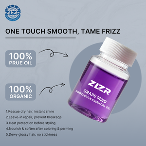 Sérum Capillaire Naturel Bio à l'Huile de Pépins de Raisin, Végétalien, Réparateur, au Gingembre, Acide Hyaluronique, Menthe Poivrée, Vitamines Capillaires Sans Rinçage, Kératine et Acides Aminés - Product Image 2