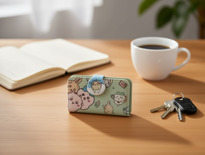 Portafoglio con stampa cartoon e bottone singolo, misura media, materiale PU, uso quotidiano, unisex - Product Image 2