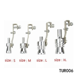TUR006 Sifflet turbo pour tuyau d'échappement, tailles S M L XL, en alliage d'aluminium, pour la modification et l'amélioration des voitures et motos - Product Image 1