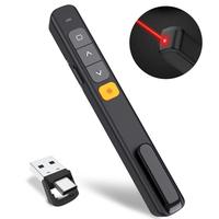 Télécommande sans fil 2,4 GHz avec pointeur laser, alimentée par piles AAA, portée 50 m, fonction page haut/bas, USB/USB-C, pour présentations PowerPoint (PPT) avec clip stylo