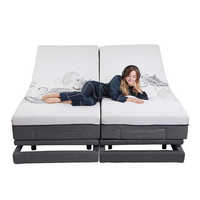 Tête Pied Levage Anti-Ronflement Lecture Massage Télécommande Sans Fil 2 Moteurs Base De Lit Réglable avec Lit Entourant