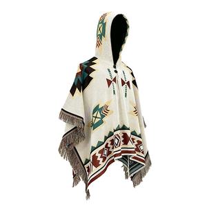 الحد الأدنى للطلب قطعة واحدة رداء بغطاء رأس مخصص بنمط بوهيمي، شال كيب، بطانية يمكن ارتداؤها بغطاء رأس، بونشو مع كيب بطانية بونشو - Product Image 2