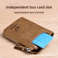Dompet Pria PU Anti Maling dan Anti Demagnetisasi, Tempat Kartu Bergaya