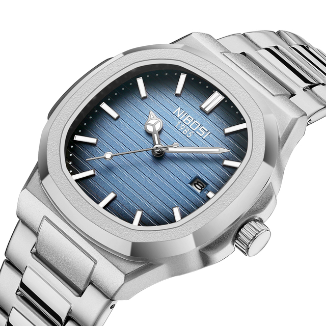 Nibosi 2632 New Fashion Brand Mens Watches Quartz Movement Luxury Stainless Steel Calendar Waterproof Sport Wrist Watch for Man
