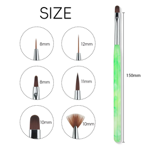 Oferta 2026: Set de 6 Pinceles Profesionales para Uñas con Mango Acrílico, Herramienta Multifunción para Manicura en Salón - Product Image 4