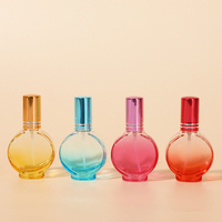 Flacon pulvérisateur de parfum en verre dégradé de 15 ml avec capuchon métallique coloré, rechargeable, portable pour les voyages et l'emballage d'échantillons