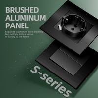 Installation facile, prise allemande standard européenne avec port USB A+C, durable, sûre, panneau en aluminium brossé, solution de luxe pour votre maison