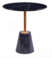 Table basse moderne à base ronde en marbre, style simple, tables d'appoint en métal et marbre faites à la main pour la décoration