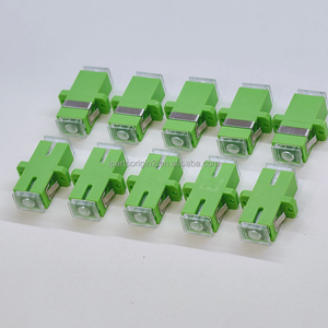 Panel Mount SC/APC Simplex Single Mode Fiber Optic <b>Adapter</b> Green Flange SC-SC APC Singlemode Coupler for FTTH CATV - Product Image 1
